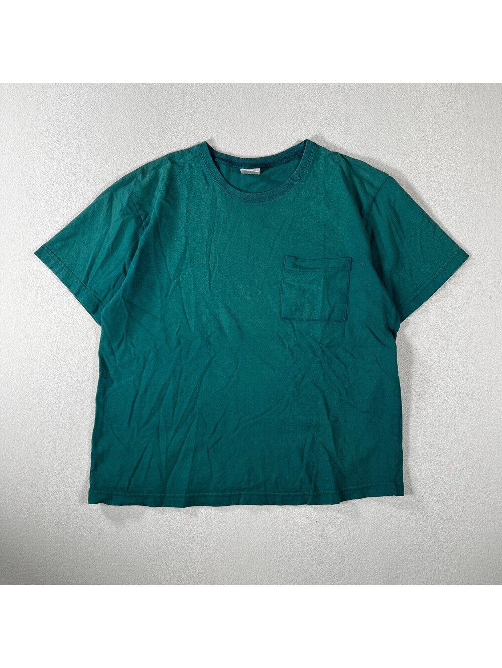 Vintage 90s Made In USA Cheetah Green Cotton Pocket T-Shirt Size XL